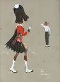 'The Camerons.', an officer of the Queen's Own Cameron Highlanders by 'Snaffles' Charlie Johnson Payne, Pencil, watercolour and bodycolour, sold Jun 2014