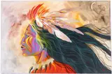 Portrait of a Warrior by William Rabbit, Acrylic on Canvas, sold Oct 2023