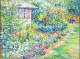 The Summer House by Jan Parker, 1991, Oil on Canvas, sold Oct 2023