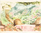 Cheeka's Garden, 58 Church St, Charleston by Marty Whaley Adams, 1991, Watercolor on Board, sold Oct 2023