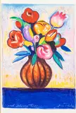 Good Morning Tulips by Jan Parker, 1996, Gouache, sold Oct 2023