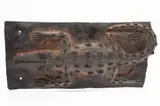 probably Benin, Nigeria by African Bronze Crocodile, bronze panel with crocodile relief and etched design, sold Oct 2023