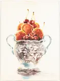 Fruit in a Bowl by Marty Whaley Adams, Watercolor on Board, sold Oct 2023