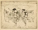 Night-Café, Versailles by Anne Goldthwaite, Etching, sold Oct 2023