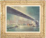 Brooklyn Bridge by Johann Berthelsen, Oil on Canvas, sold Oct 2023