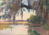Marsh Scene by Hattie Saussy, Oil on Canvas, sold Oct 2023