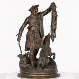 Scottish Hunter with Fox by Pierre-Jules Mêne, Bronze, offered Oct 2023