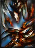 Sensacion de Vuelo, Abstract by Leonardo Nierman, Oil on Board, sold Oct 2023
