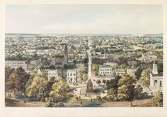 Savannah, GA, 1855, Printed by Endicott & Co. NY, Chas. Parsons Lith. NY, rare lithograph after J. W. Hill, Savannah, GA by John William Hill, 1855, lithograph by Charles Parsons (1821-1910), sold Oct 2023