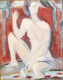 Seated Nude by Yevgeny Avezdov, Oil on Canvas, sold Oct 2023