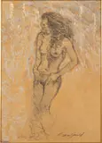 Diana Study VIII by Richard MacDonald, Charcoal on Paper, sold Oct 2023