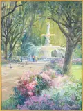Showtime at Forsyth by J. Mitchell Scott, Oil on Canvas, sold Oct 2023