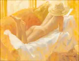The Novel by Joe Bowler, 1998, Oil on Panel, sold Oct 2023