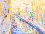 Evening light by the Canal by Jan Parker, 1992, Oil on Canvas, offered Oct 2023