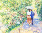 A Walk in the Park by Jan Parker, 1991, Oil on Canvas, sold Oct 2023