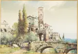Near Sienna, Italy by Noel H. Leaver, Watercolor on Paper, sold Oct 2023