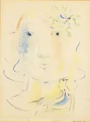 Portrait of a Woman by Virgil Cantini, 1961, Watercolor, sold Jun 2023