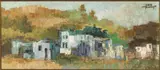 Village Scene by Rolly Schaffer, Oil on Canvas, sold Jun 2023