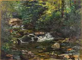 Stream by Hattie Saussy, Oil on Board, sold Jun 2023