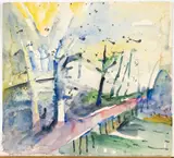 Colors de Forest I, Trees by Myrtle Jones, Watercolor on Paper, sold Jun 2023