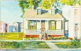 The Meeting Place by Ken Herrington, Gouache on Board, sold Jun 2023