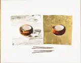 Together Forever by Nguyen Dieu Thuy, Oil and Gold Foil on Canvas, offered Jun 2023