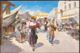 European Market Scene by Witman Etelka Vizkeleti, Oil on Canvas, offered Jun 2023
