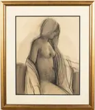 Nude Drawing by Elizabeth Osborne, 1966, Graphite on Paper, sold Jun 2023