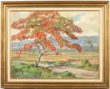Autumn Landscape with Tree by Ernest Dezentjé, Oil on Canvas, sold Jun 2023