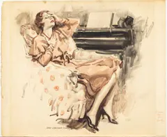 Girl, Liberty magazine Illustration by James Montgomery Flagg, 1930, Watercolor and Pencil, sold Jun 2023