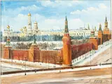 Moscow by Vladimir Aldoshin, 1997, Oil on Canvas, sold Jun 2023