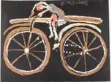 Riding a Bike by Jimmy Lee Sudduth, Paint on Board, sold Jun 2023