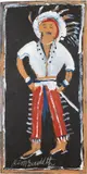 Native American in Red White and Blue by Jimmy Lee Sudduth, Paint on Board, sold Jun 2023