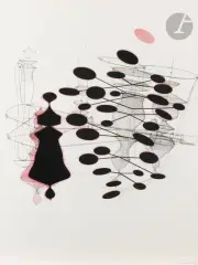 Objet de silence (tonalité rose) by Bernard Moninot, 2009, Sérigraphie avec rehauts d’aquarelle et de crayon rose, sold Oct 2026