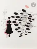 Objet de silence (tonalité rose) by Bernard Moninot, 2009, Sérigraphie avec rehauts d’aquarelle et de crayon rose, sold Oct 2026