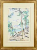 Les pins au Piquey (Bassin d’Arcachon) by André Lhote, Aquarelle sur papier, sold Dec 2025