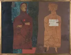 Composition aux deux personnages by Max Papart, Technique mixte/collage, sold Dec 2025