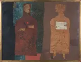 Composition aux deux personnages by Max Papart, Technique mixte/collage, sold Dec 2025