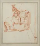 Scène de dressage équestre by Johann Elias Ridinger, Sanguine, sold Sep 2026