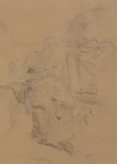 Les brodeuses by Albert Lebourg, Crayon noir, sold Sep 2026