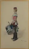 Le tambour by Georges Scott, Aquarelle et rehauts de gouache, sold Sep 2026