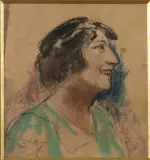 Portrait d'Hortense, maitresse de l'artiste by Léon-Ernest Drivier, Fusain et crayons gras, sold Sep 2026