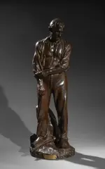 Le paysan by Jules Dalou, Épreuve en bronze à patine brune, sold Sep 2026