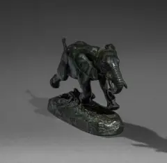 Éléphant du Sénégal by Antoine-Louis Barye, Bronze (le plus petit modèle) à patine brune foncée, fonte Barbedienne, sold Sep 2026