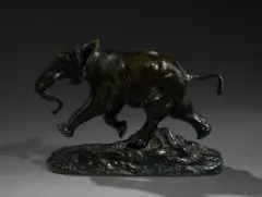 Éléphant du Sénégal by Antoine-Louis Barye, Bronze à patine brune, sold Sep 2026