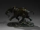 Éléphant du Sénégal by Antoine-Louis Barye, Bronze à patine brune, sold Sep 2026