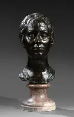 Buste de madame Rouquette (Hélène Gounelle) by Léon-Ernest Drivier, Épreuve en bronze à patine marron nuancé, sold Sep 2026