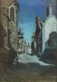 Ruelle nocturne de Saint-Briac by Alexandre Nozal, Pastel, sold Sep 2026
