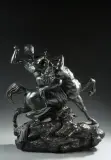 Thésée combattant le centaure Biénor" (1850) by Antoine-Louis Barye, Bronze à patine vert sombre, sold Sep 2026