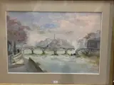 Paris, vapeurs sur la Seine by Abel Gerbaud, Gouache, sold Oct 2026